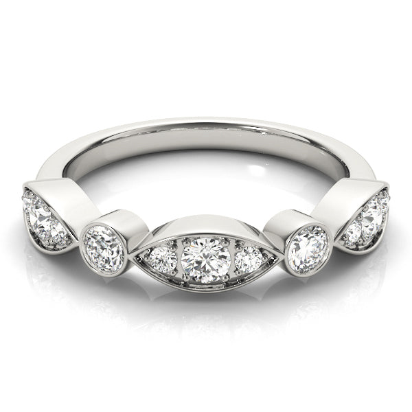 Bezel-Set Diamond Stackable Wedding Band – 0.81 ct