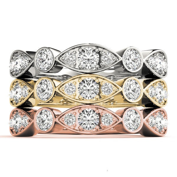 Bezel-Set Diamond Stackable Wedding Band – 0.81 ct
