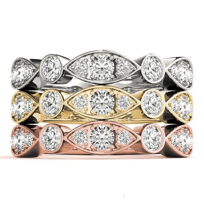 Bezel-Set Diamond Stackable Wedding Band – 0.81 ct