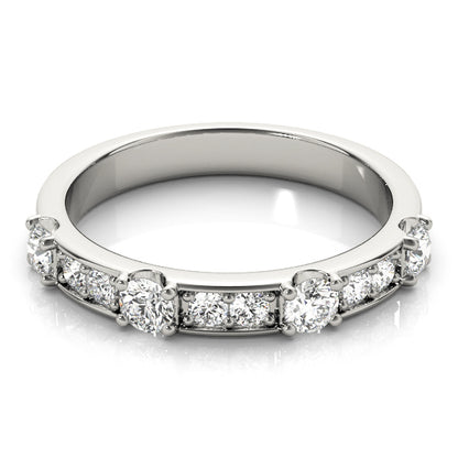Channel-in-Prong Diamond Stackable Wedding Band – 0.58 ct