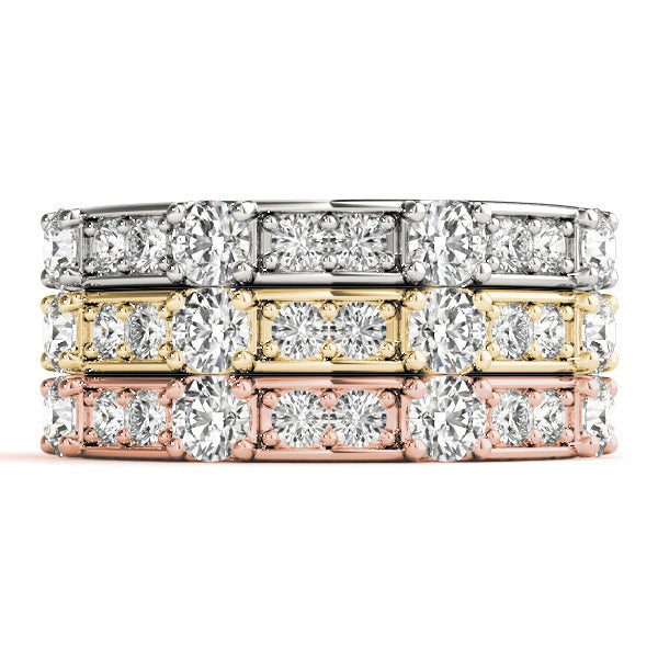 Channel-in-Prong Diamond Stackable Wedding Band – 0.58 ct