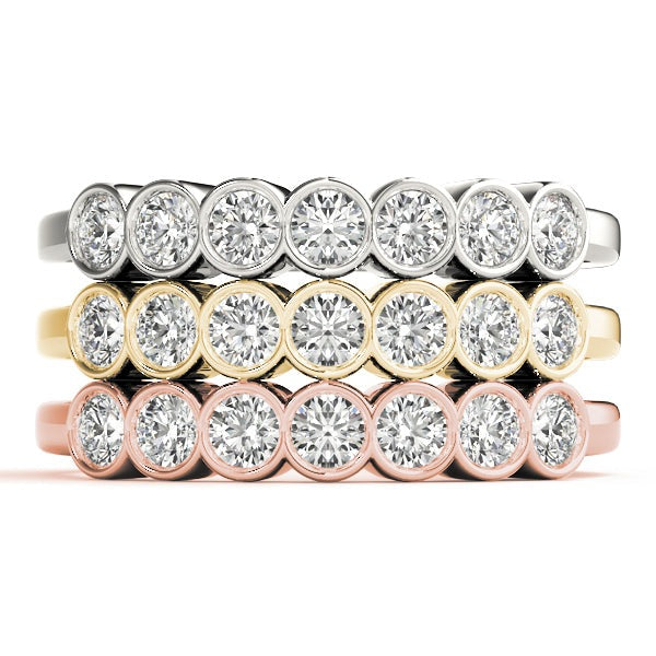 Bezel-Set Diamond Stackable Wedding Band – 0.42 ct
