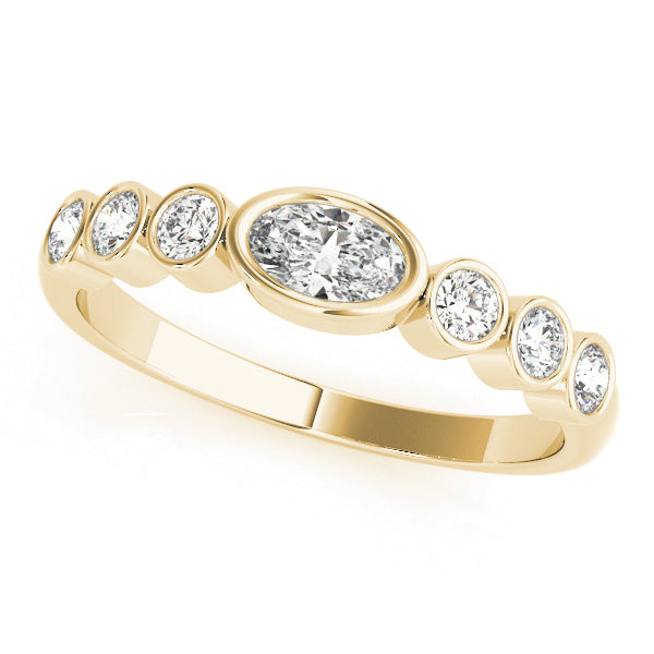 Bezel-Set Oval Diamond Stackable Wedding Band – 0.49 ct