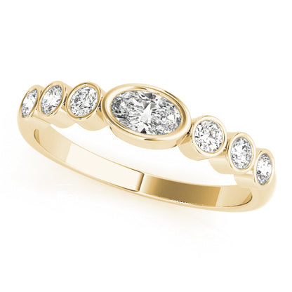 Bezel-Set Oval Diamond Stackable Wedding Band – 0.49 ct
