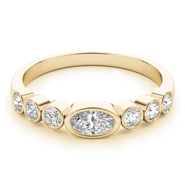 Bezel-Set Oval Diamond Stackable Wedding Band – 0.49 ct