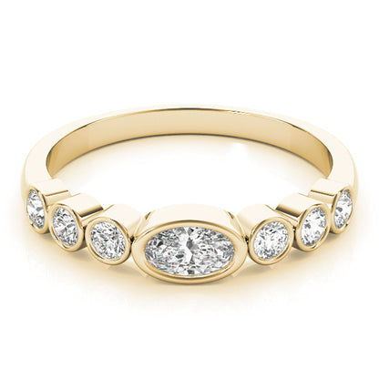 Bezel-Set Oval Diamond Stackable Wedding Band – 0.49 ct