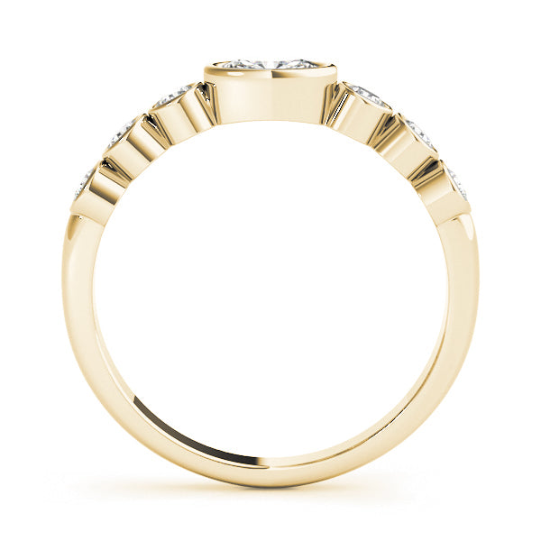 Bezel-Set Oval Diamond Stackable Wedding Band – 0.49 ct