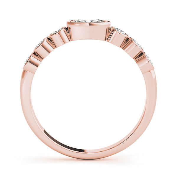 Bezel-Set Oval Diamond Stackable Wedding Band – 0.49 ct