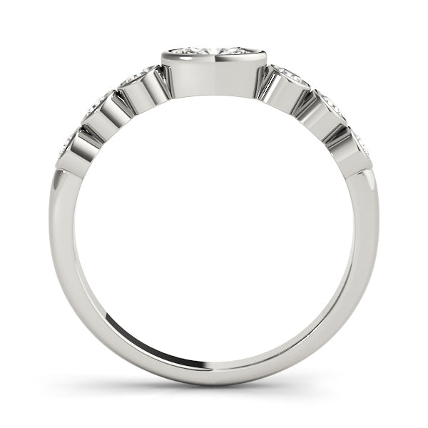 Bezel-Set Oval Diamond Stackable Wedding Band – 0.49 ct