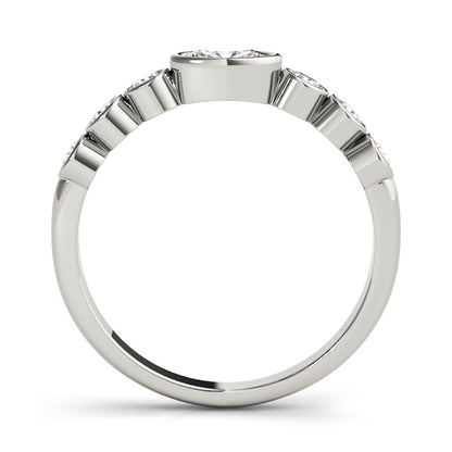Bezel-Set Oval Diamond Stackable Wedding Band – 0.49 ct