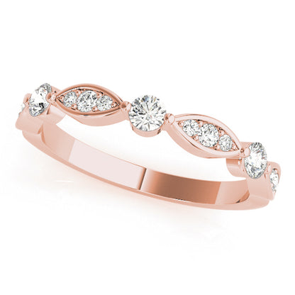 Round &amp; Marquise Diamond Stackable Band – 0.24 ct