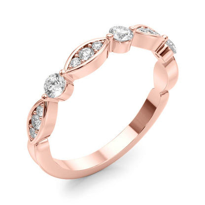 Round &amp; Marquise Diamond Stackable Band – 0.24 ct