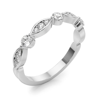 Round &amp; Marquise Diamond Stackable Band – 0.24 ct