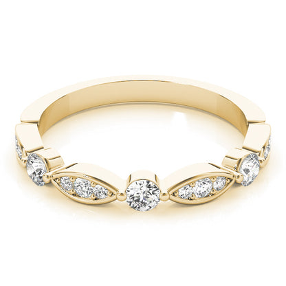 Round &amp; Marquise Diamond Stackable Band – 0.24 ct