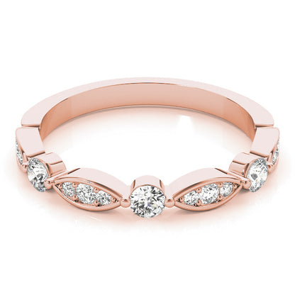 Round &amp; Marquise Diamond Stackable Band – 0.24 ct