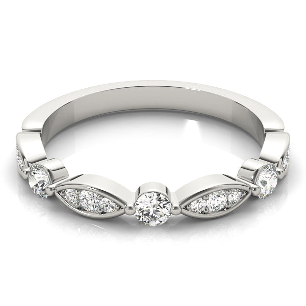 Round &amp; Marquise Diamond Stackable Band – 0.24 ct