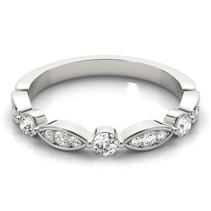 Round &amp; Marquise Diamond Stackable Band – 0.24 ct