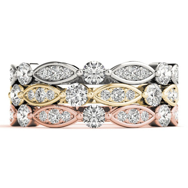 Round &amp; Marquise Diamond Stackable Band – 0.24 ct