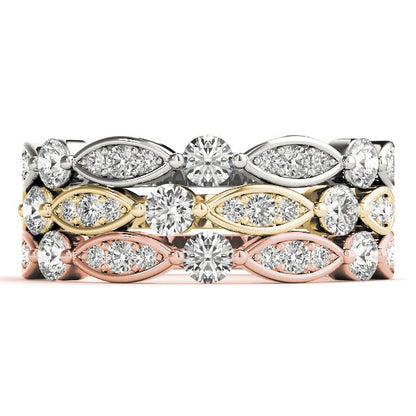 Round &amp; Marquise Diamond Stackable Band – 0.24 ct