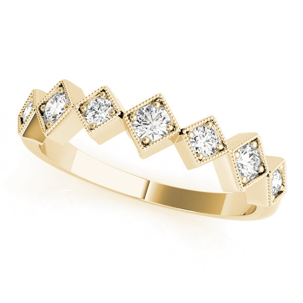 Square Milgrain Diamond Stackable Ring – 0.33 ct