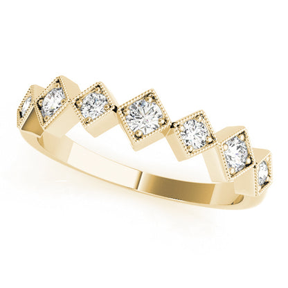 Square Milgrain Diamond Stackable Ring – 0.33 ct