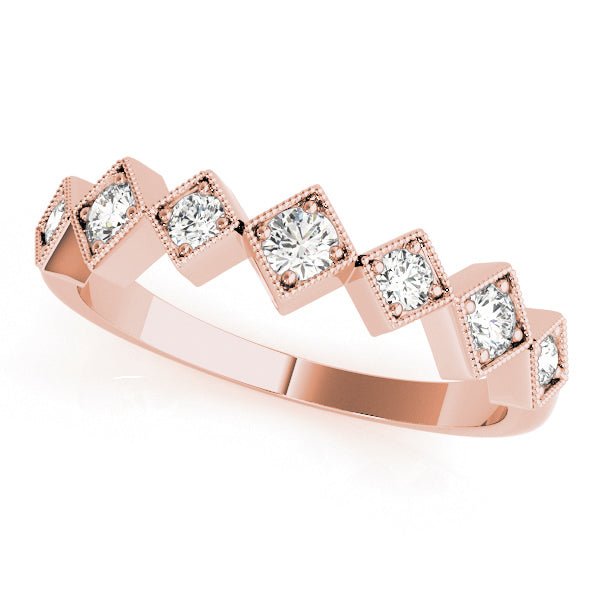 Square Milgrain Diamond Stackable Ring – 0.33 ct
