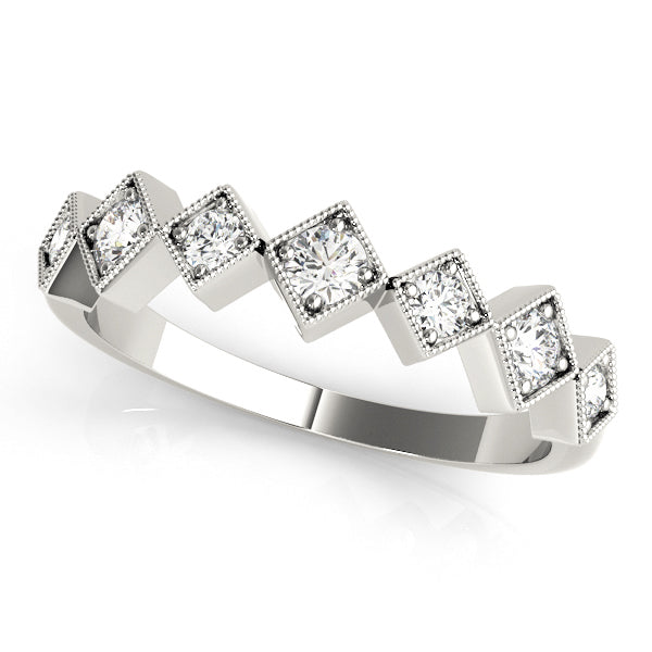 Square Milgrain Diamond Stackable Ring – 0.33 ct