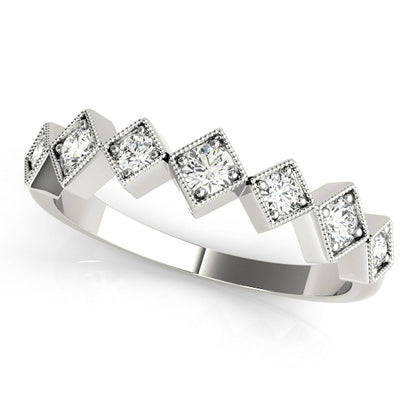Square Milgrain Diamond Stackable Ring – 0.33 ct