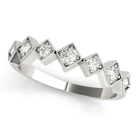 Square Milgrain Diamond Stackable Ring – 0.33 ct
