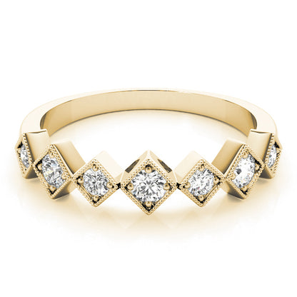 Square Milgrain Diamond Stackable Ring – 0.33 ct