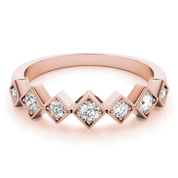 Square Milgrain Diamond Stackable Ring – 0.33 ct