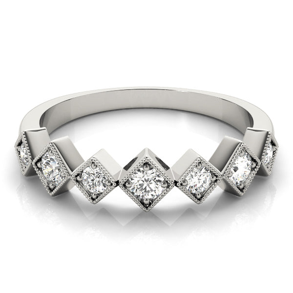 Square Milgrain Diamond Stackable Ring – 0.33 ct