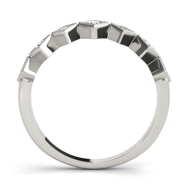 Square Milgrain Diamond Stackable Ring – 0.33 ct