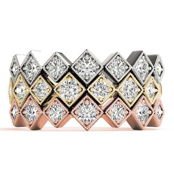 Square Milgrain Diamond Stackable Ring – 0.33 ct