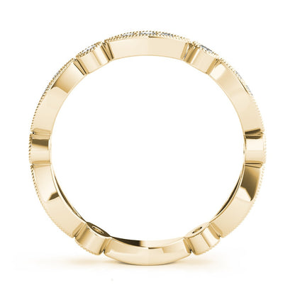 Bezel-Set Milgrain Diamond Stackable Wedding Band – 0.35 ct