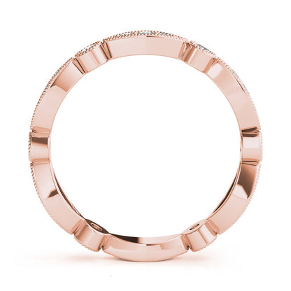 Bezel-Set Milgrain Diamond Stackable Wedding Band – 0.35 ct