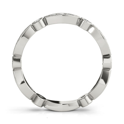Bezel-Set Milgrain Diamond Stackable Wedding Band – 0.35 ct