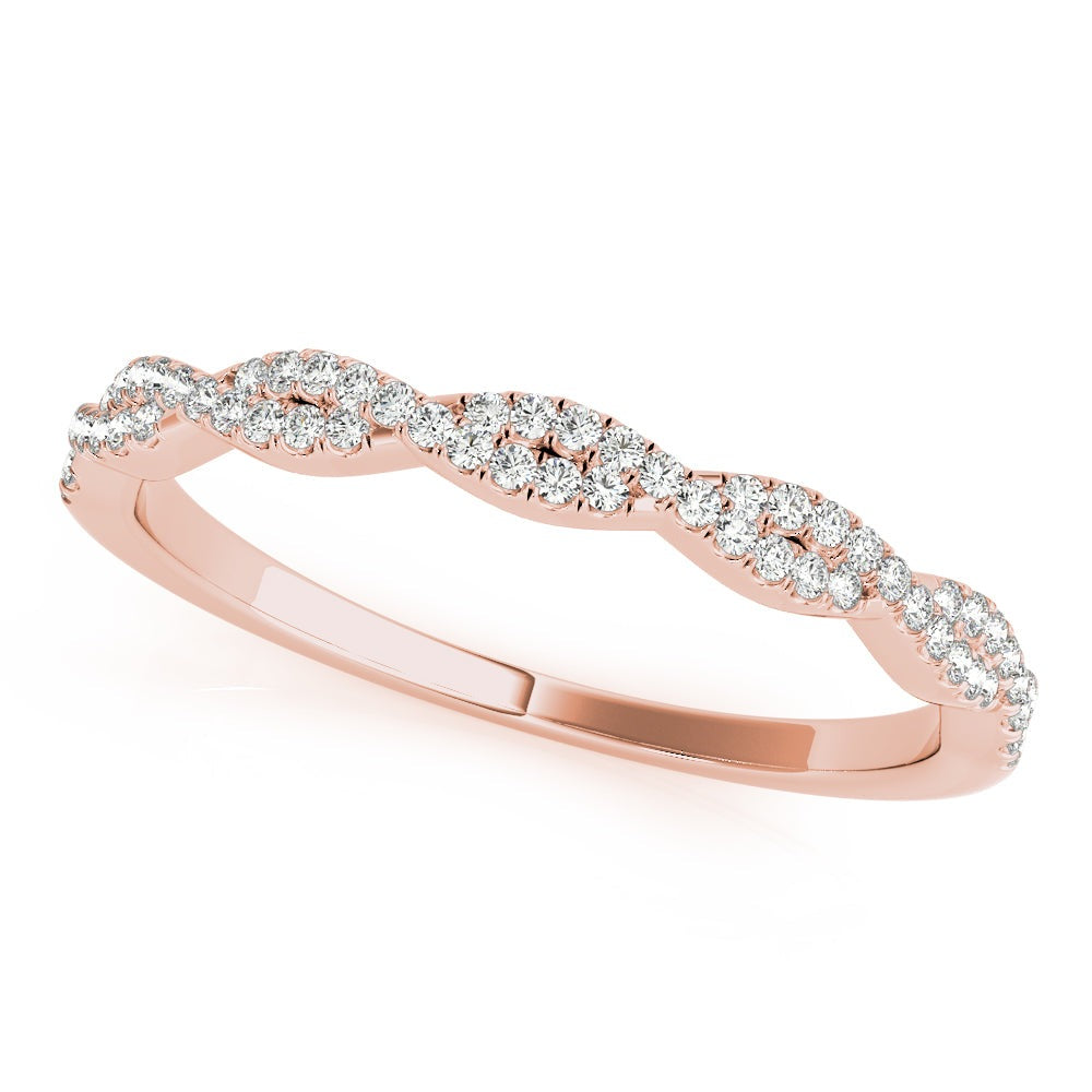 Twisted Diamond Stackable Wedding Band – 0.18 ct