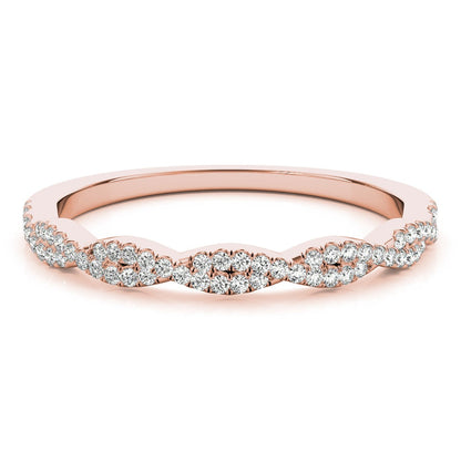 Twisted Diamond Stackable Wedding Band – 0.18 ct