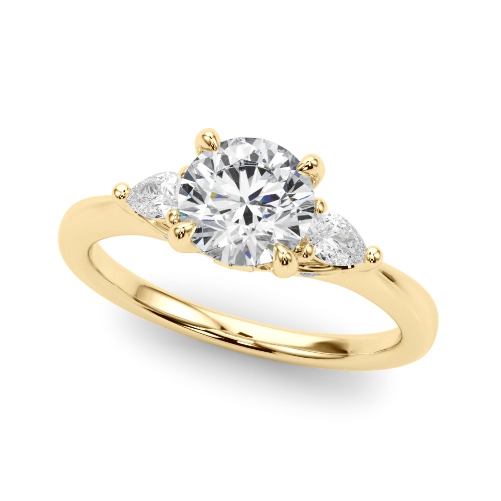 Melina Round Three Stone Engagement Ring