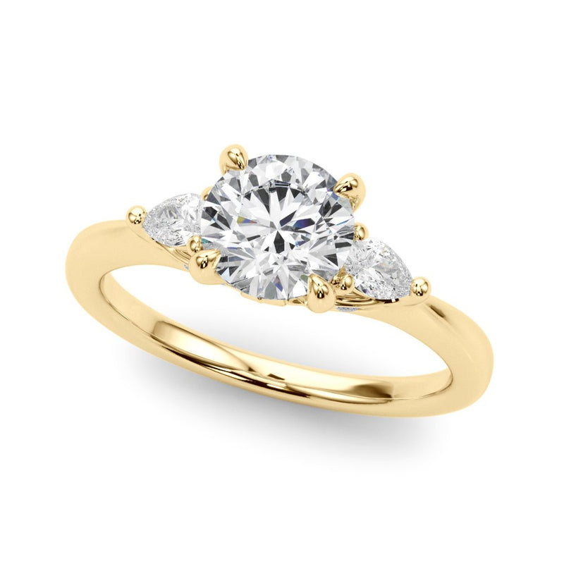 Melina Round Three Stone Engagement Ring