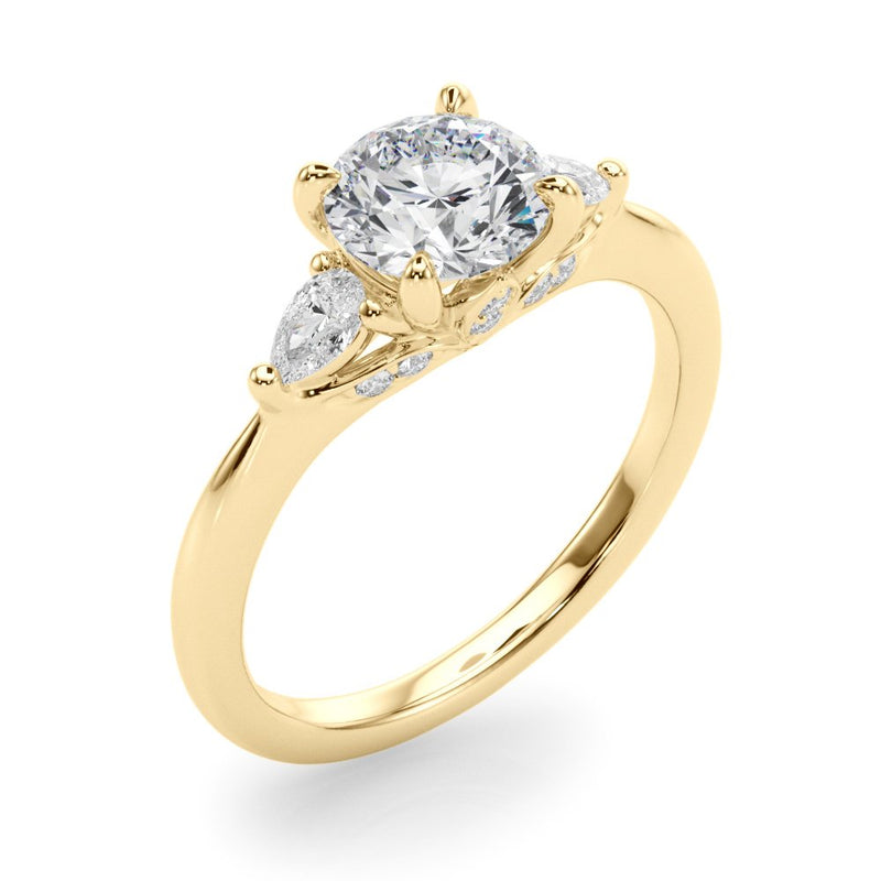 Melina Round Three Stone Engagement Ring