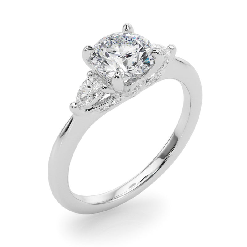 Melina Round Three Stone Engagement Ring