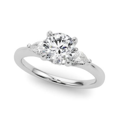 Melina Round Single Row Engagement Ring In 14k White Gold