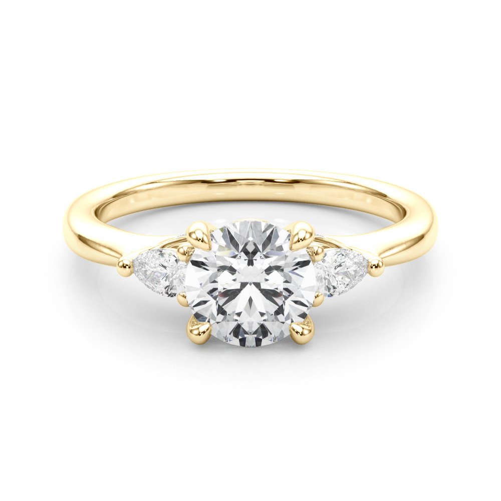 Melina Round Single Row Engagement Ring In 14k White Gold
