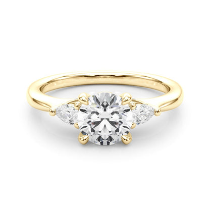 Melina Round Single Row Engagement Ring In 14k White Gold