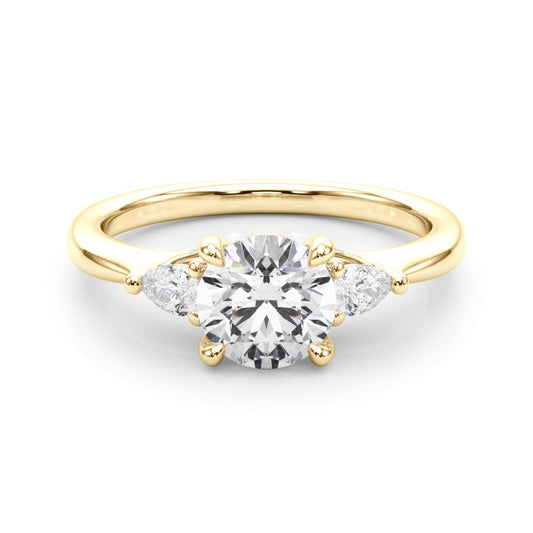Melina Round Single Row Engagement Ring In 14k White Gold
