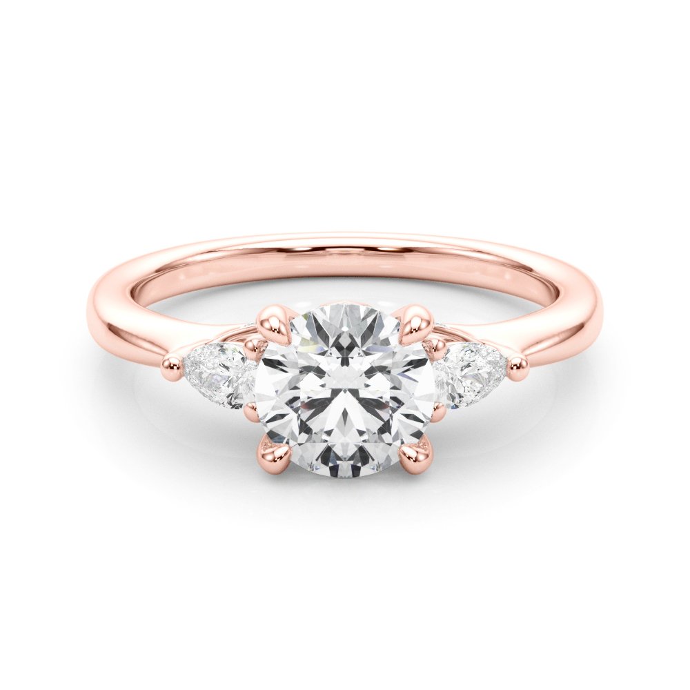Melina Round Single Row Engagement Ring In 14k White Gold