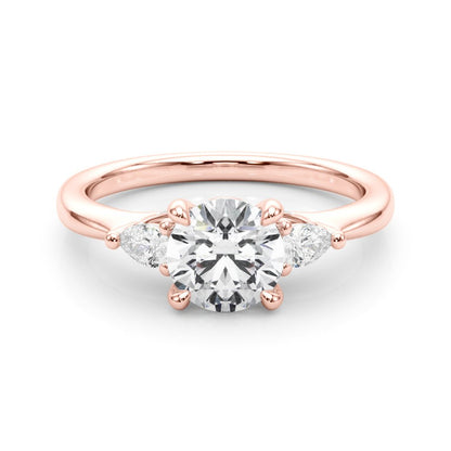 Melina Round Single Row Engagement Ring In 14k White Gold