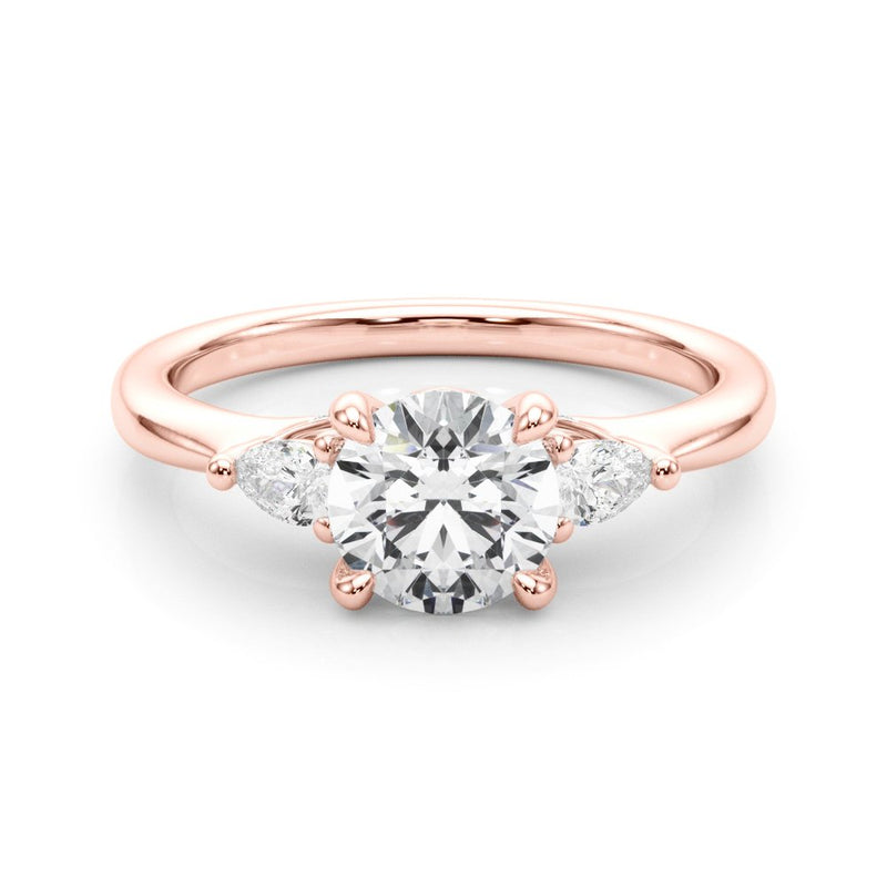 Melina Round Three Stone Engagement Ring